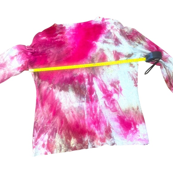 Heyne Bogut Tie Dye Long Sleeve Top Red Pink White Size Large - Picture 5 of 6